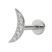 Dekoratives Labret aus Titan – Mondschleife mit kubischen Zirkonias