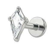 Titanium Decoratieve Labret - Vlieger Met Zirkonia