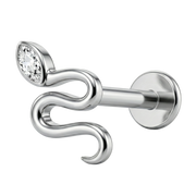 Titanium Decoratieve Labret - Slang Met Zirkonia