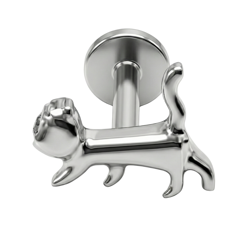 Labret Décoratif Titane - Chat