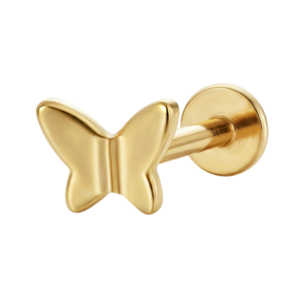 Dekoratives Labret aus Titan - Schmetterling