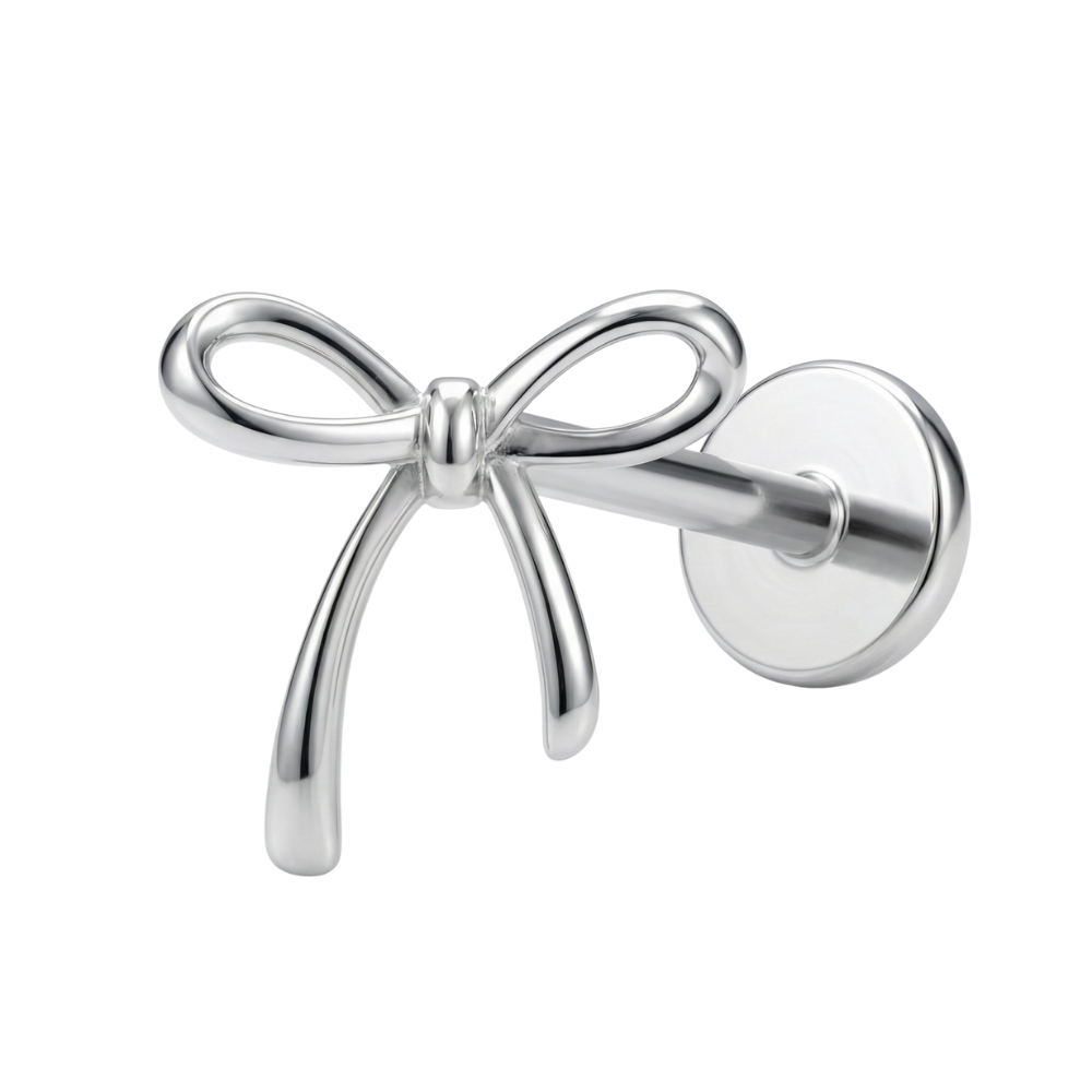 Dekoratives Labret aus Titan – Schleife