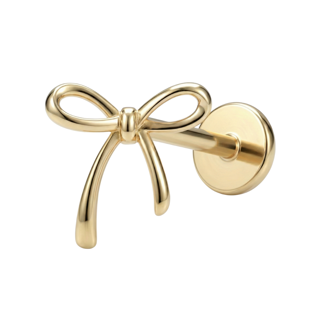 Dekoratives Labret aus Titan – Schleife