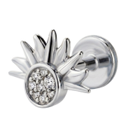 Labret Décoratif En Titane - Soleil Avec Zircons