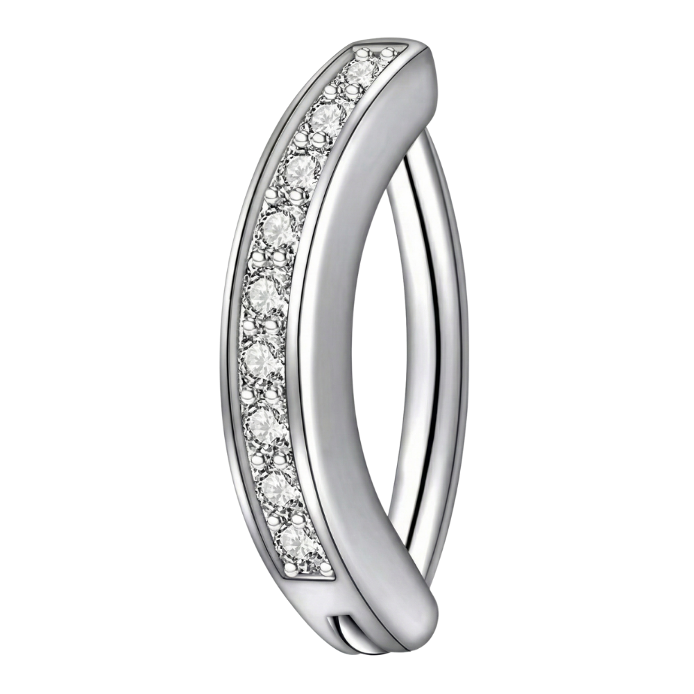 Clicker nombril en titane - avec zircons