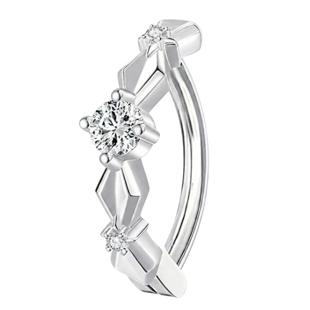 Titan-Nabelklicker – Raute mit Zirkonen