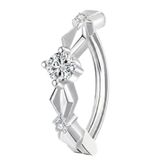 Titanium Navel Clicker - Ruit Met Zirkonia's
