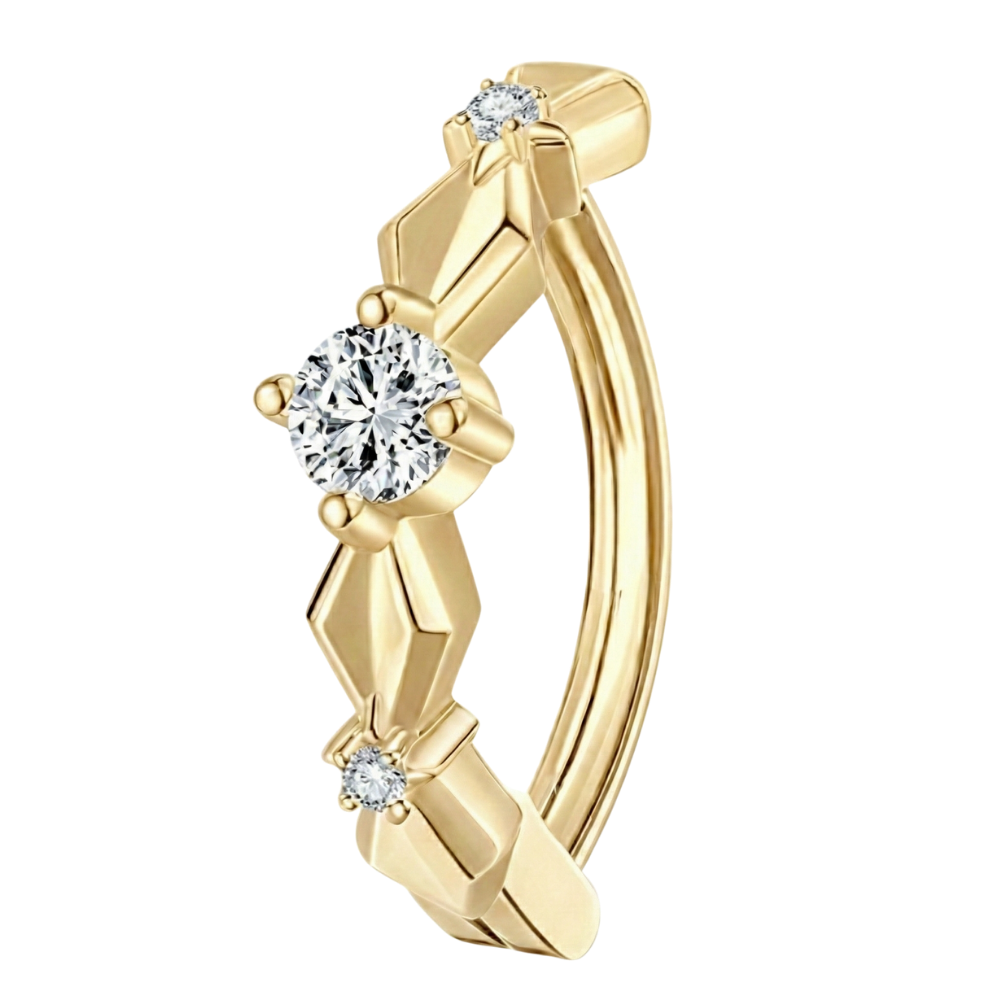 Titan-Nabelklicker – Raute mit Zirkonen