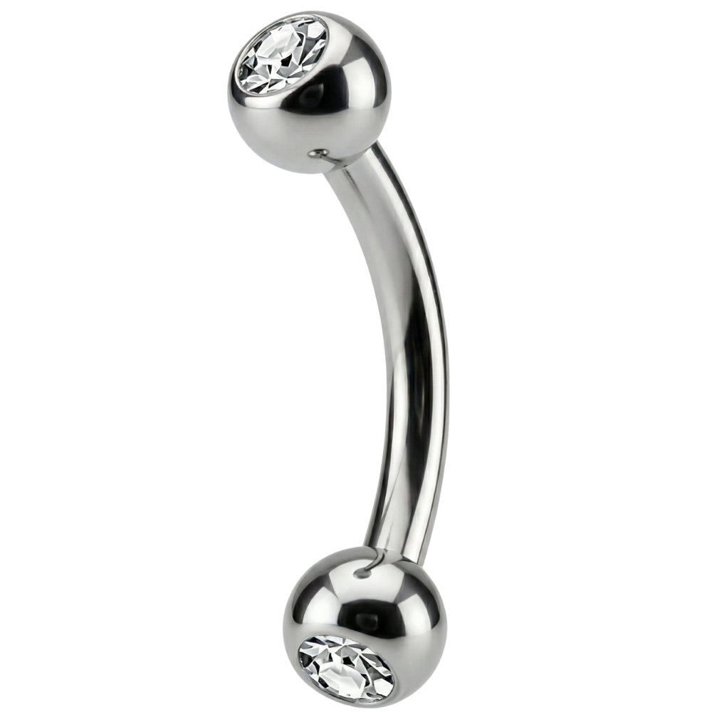 Dekorative Banane aus Titan – Kugeln mit Zirkonen