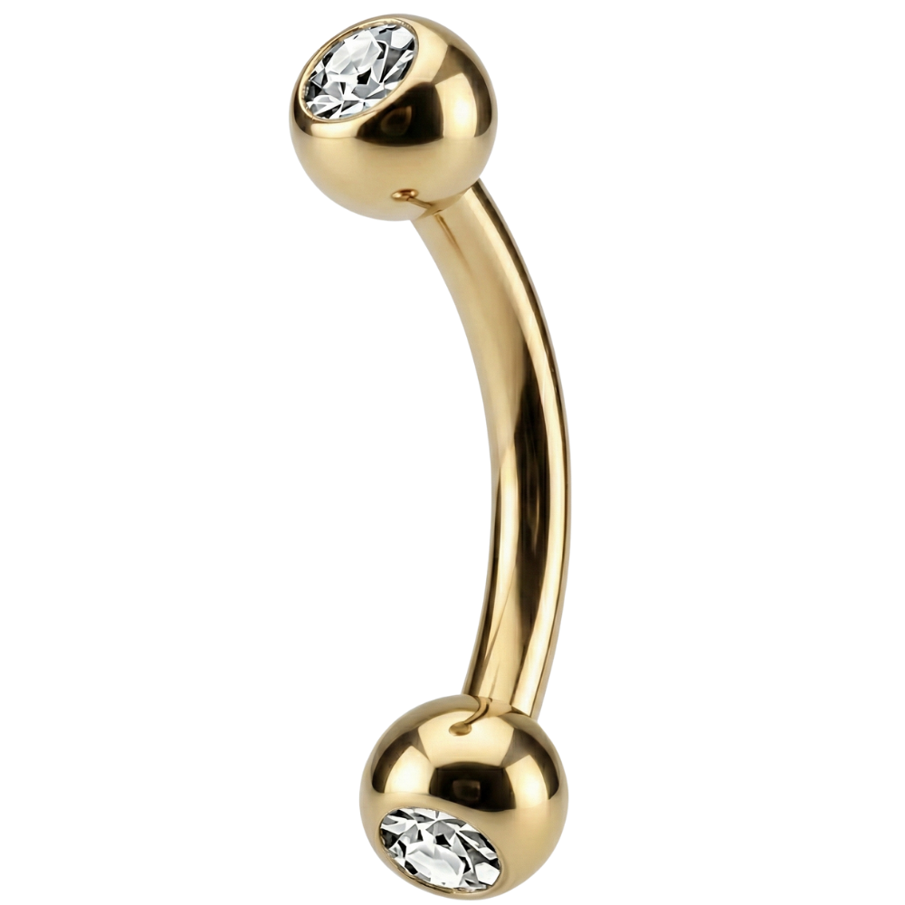 Dekorative Banane aus Titan – Kugeln mit Zirkonen