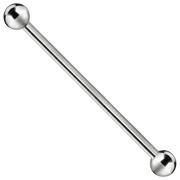 Titanium halterstang met balletjes - met buitendraad