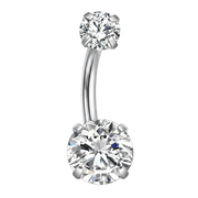 Piercing Nombril Titane - Zircons Ronds