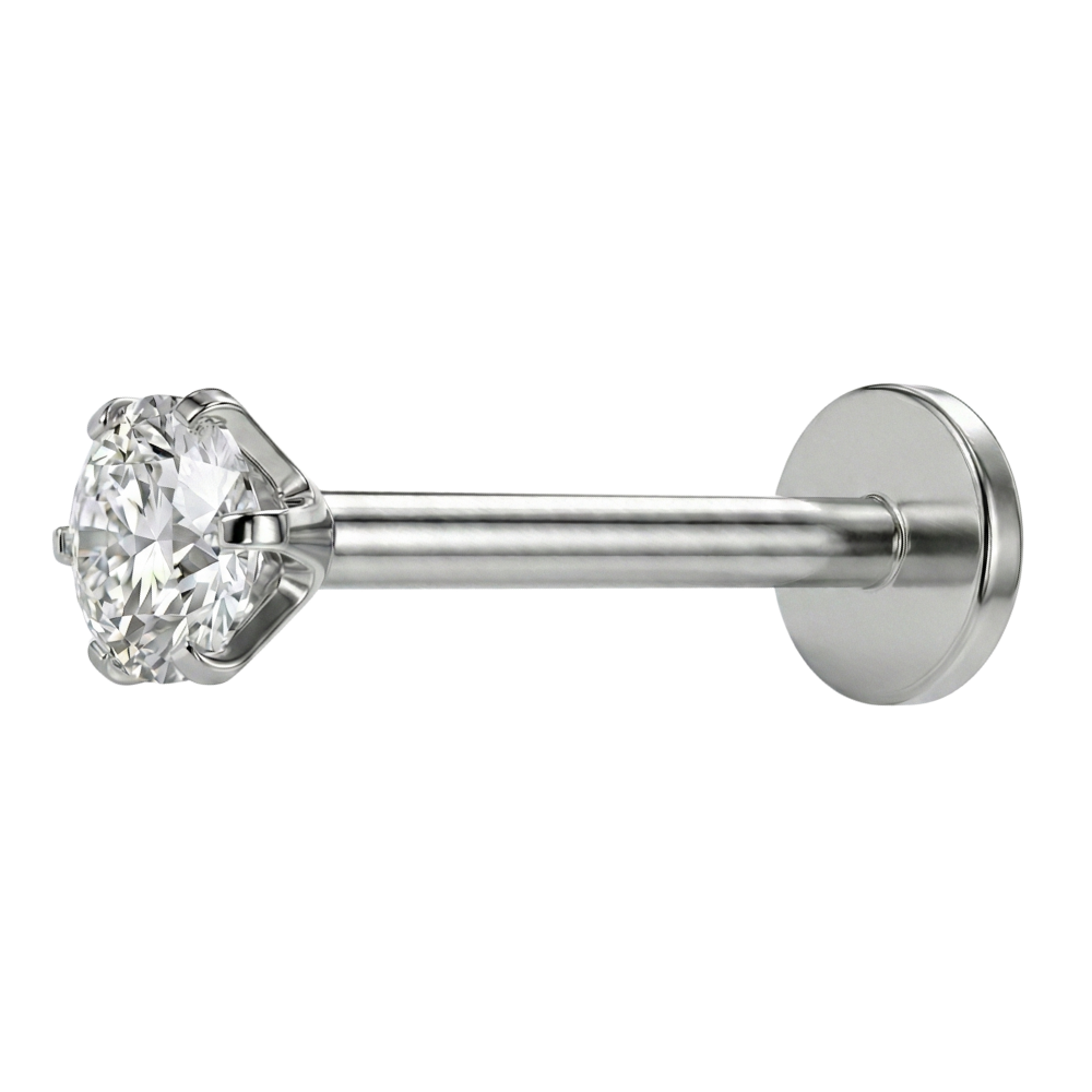 Dekoratives Labret aus Titan – Diamant