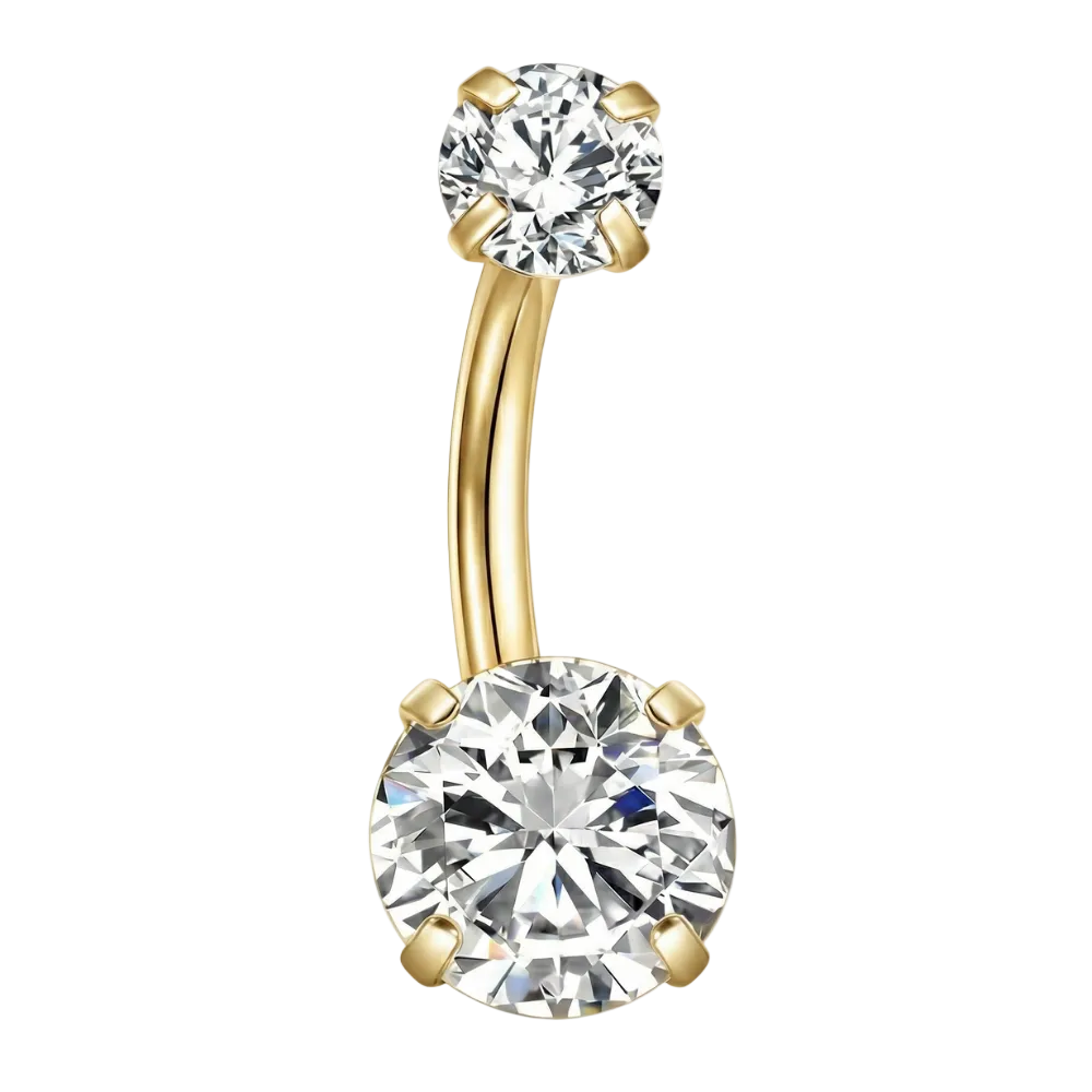 Bauchnabelpiercing aus Titan – runde Zirkone