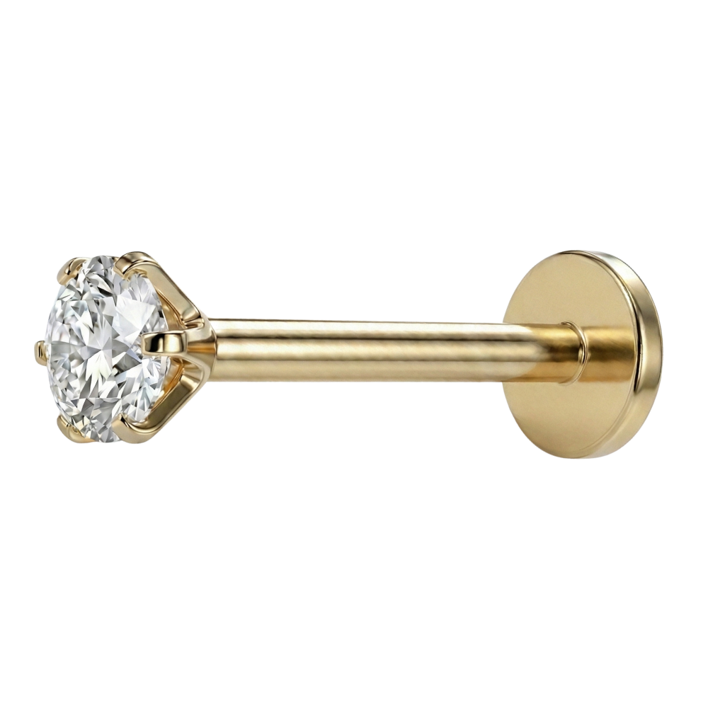 Dekoratives Labret aus Titan – Diamant
