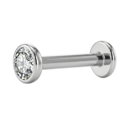 Labret Décoratif en Titane - Zircon Cubique Plat
