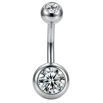 Bauchnabelpiercing aus Titan – Kugeln mit Zirkonen