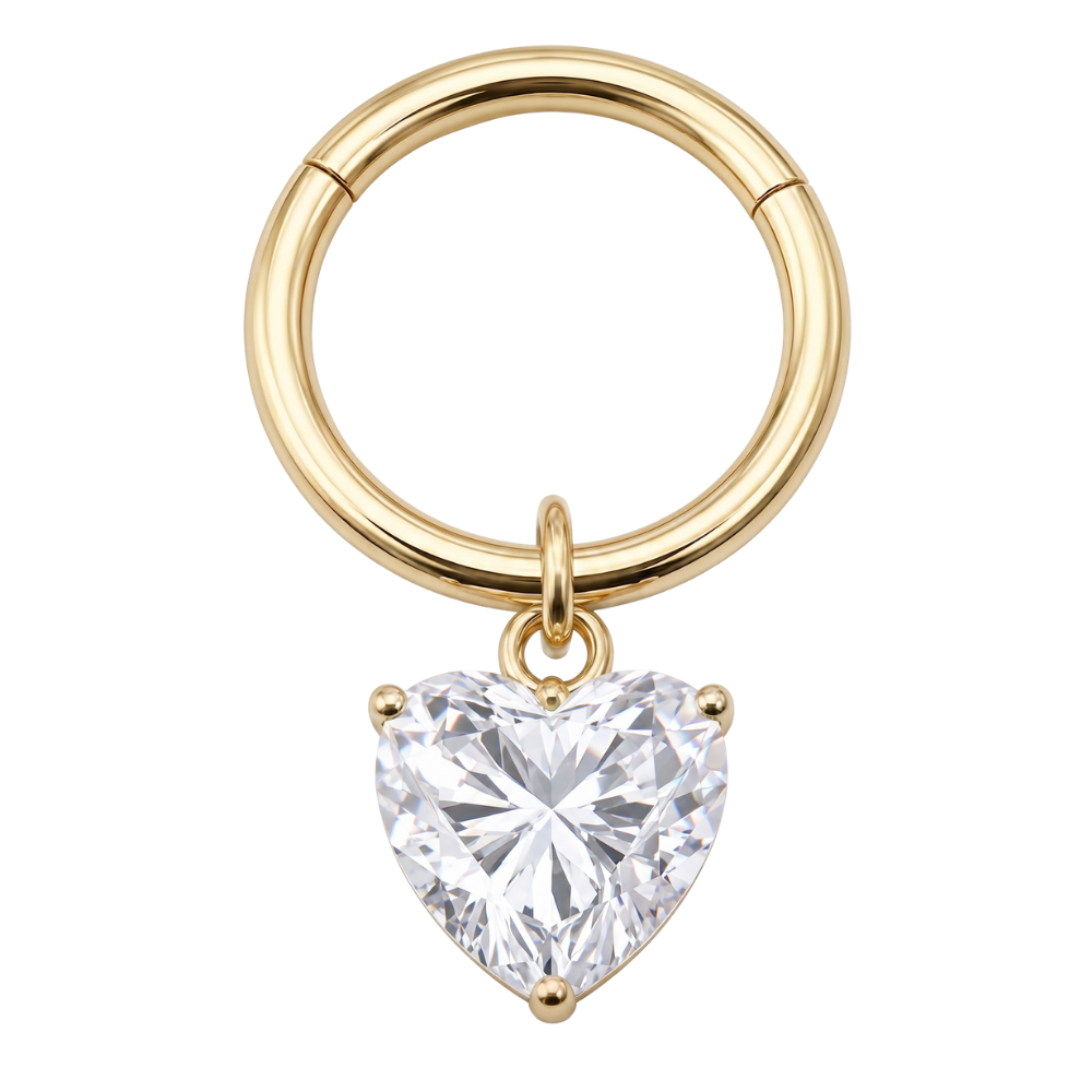 Segment Clicker avec pendentif coeur en or
