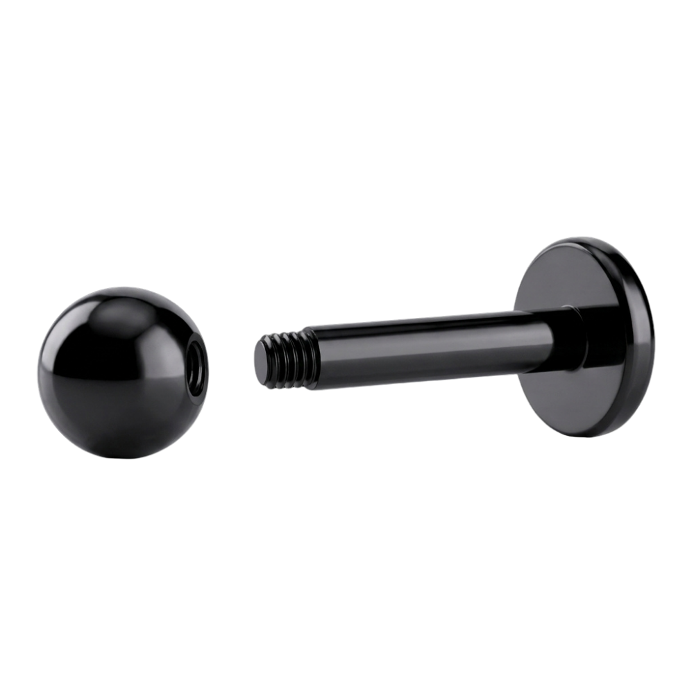 Zwart titanium Labret met buitendraadbal