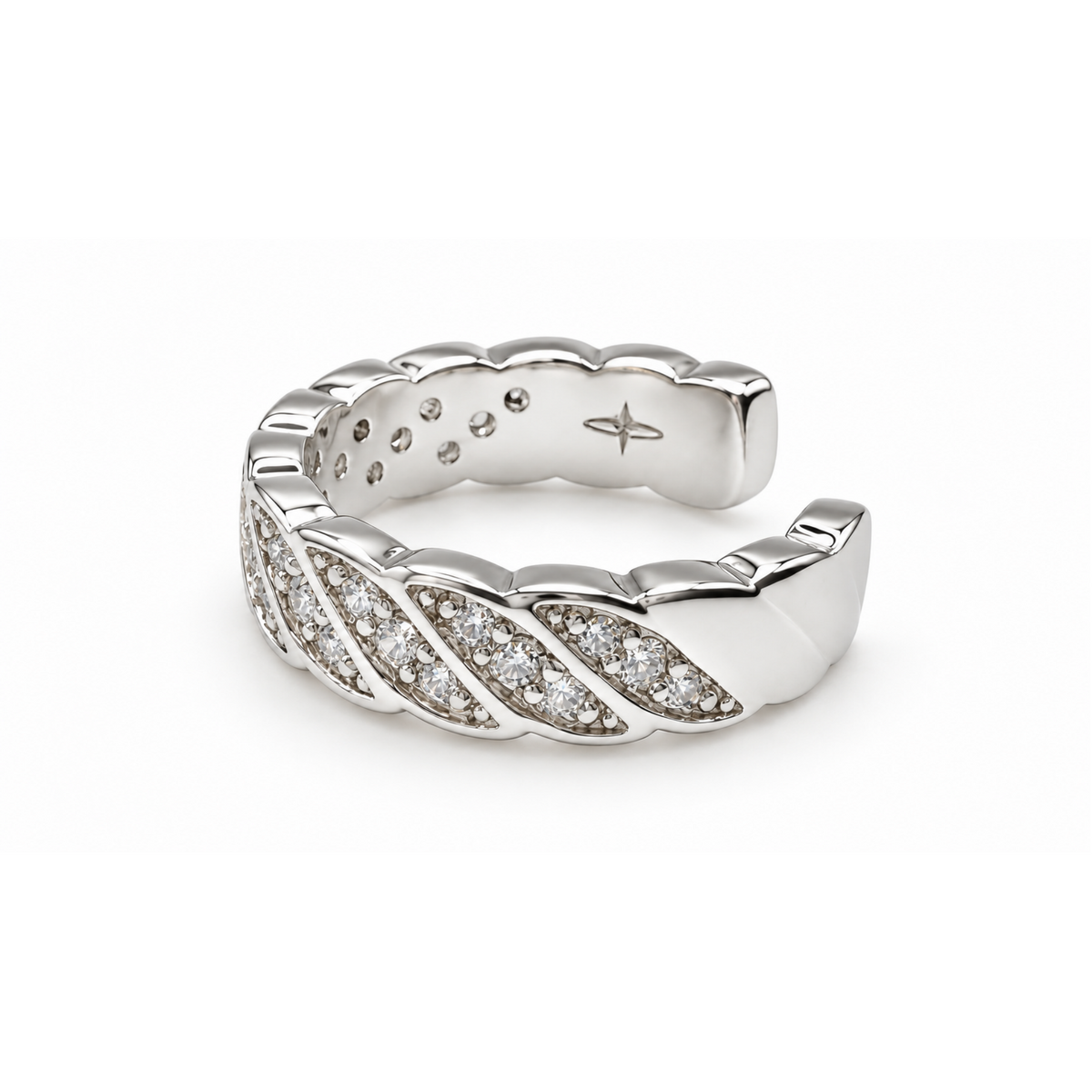 Nausznica Skręcana z Cyrkoniami - Ear Cuff