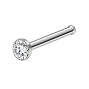 Schlichter Nasenring aus Titan mit flachem Zirkonia