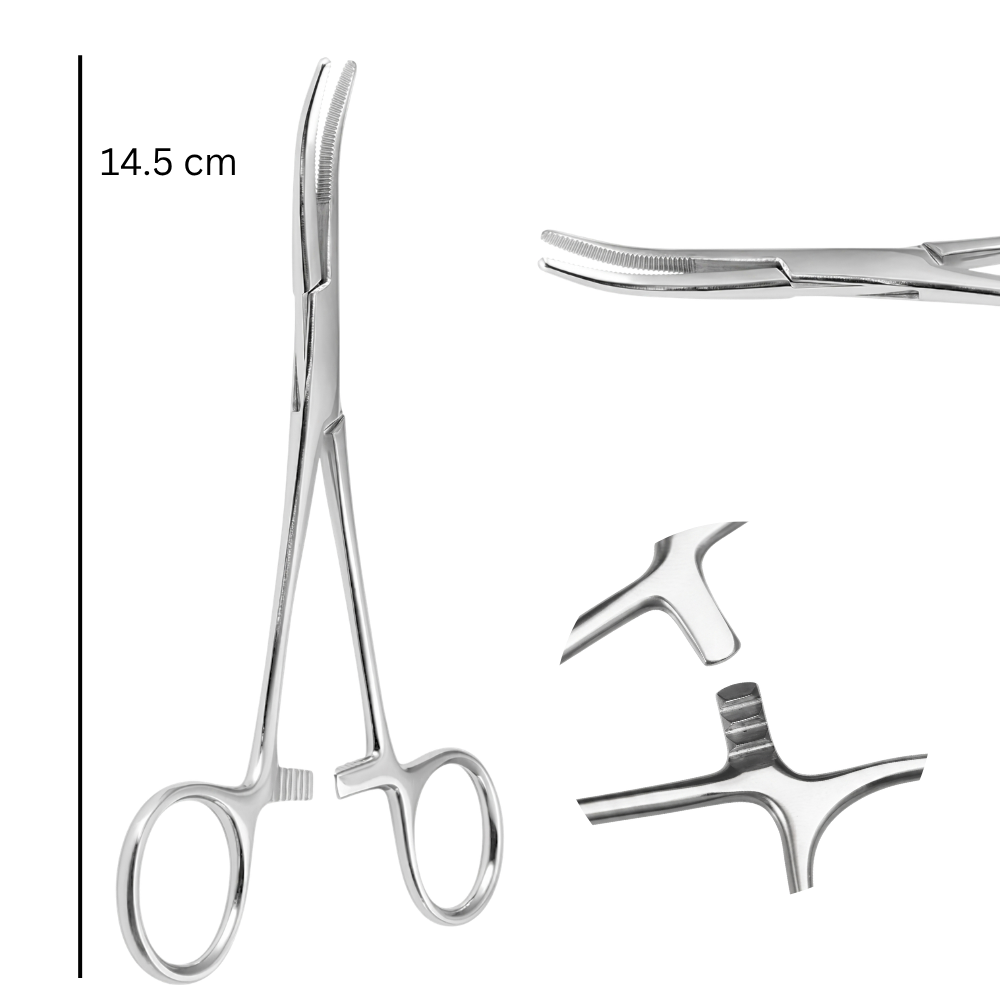 Piercingzange – gebogen, 14,5 cm