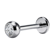 Decoratieve Stalen Labret Met Binnendraad - Zirkonia