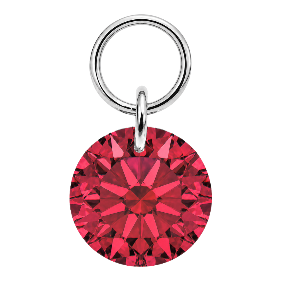 Titan Charm Piercing runder Anhänger Silber Rot