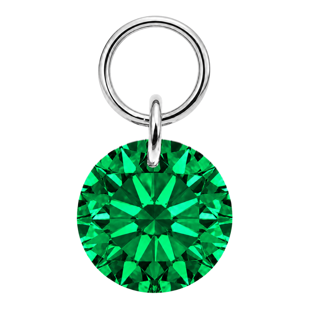 Titan Charm Piercing runder Anhänger Silber Grün