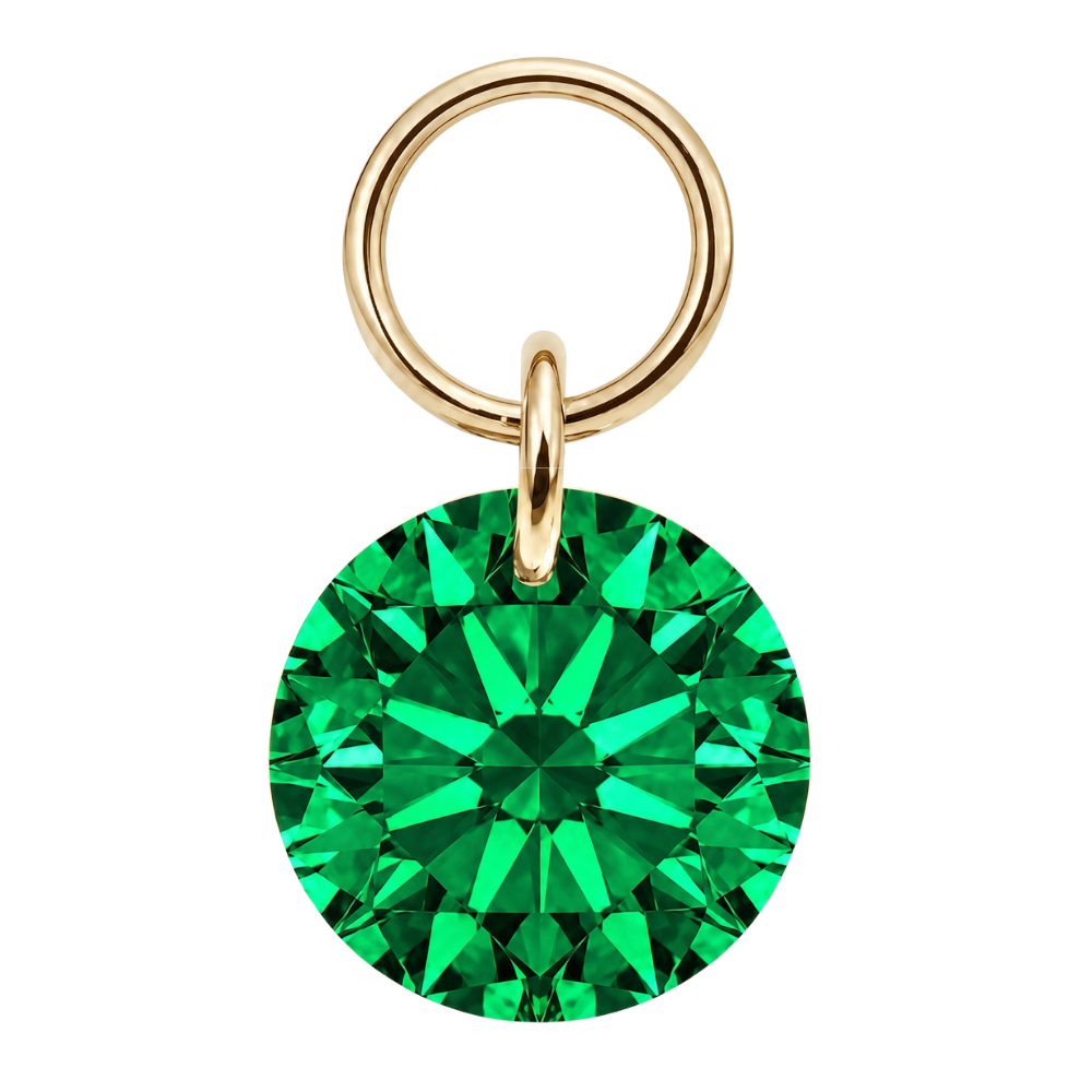 Titan Charm Piercing runder Anhänger Gold Grün