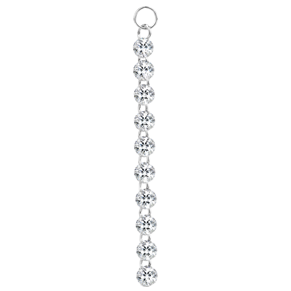 Pendentif Charm en Titane Cascade Zircone Cubique