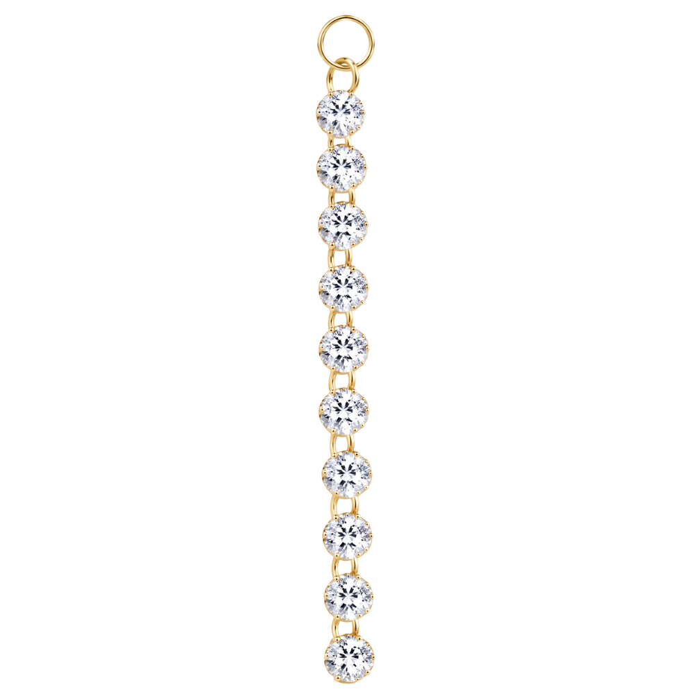 Pendentif Charm en Titane Cascade Oxyde de Zirconium Or