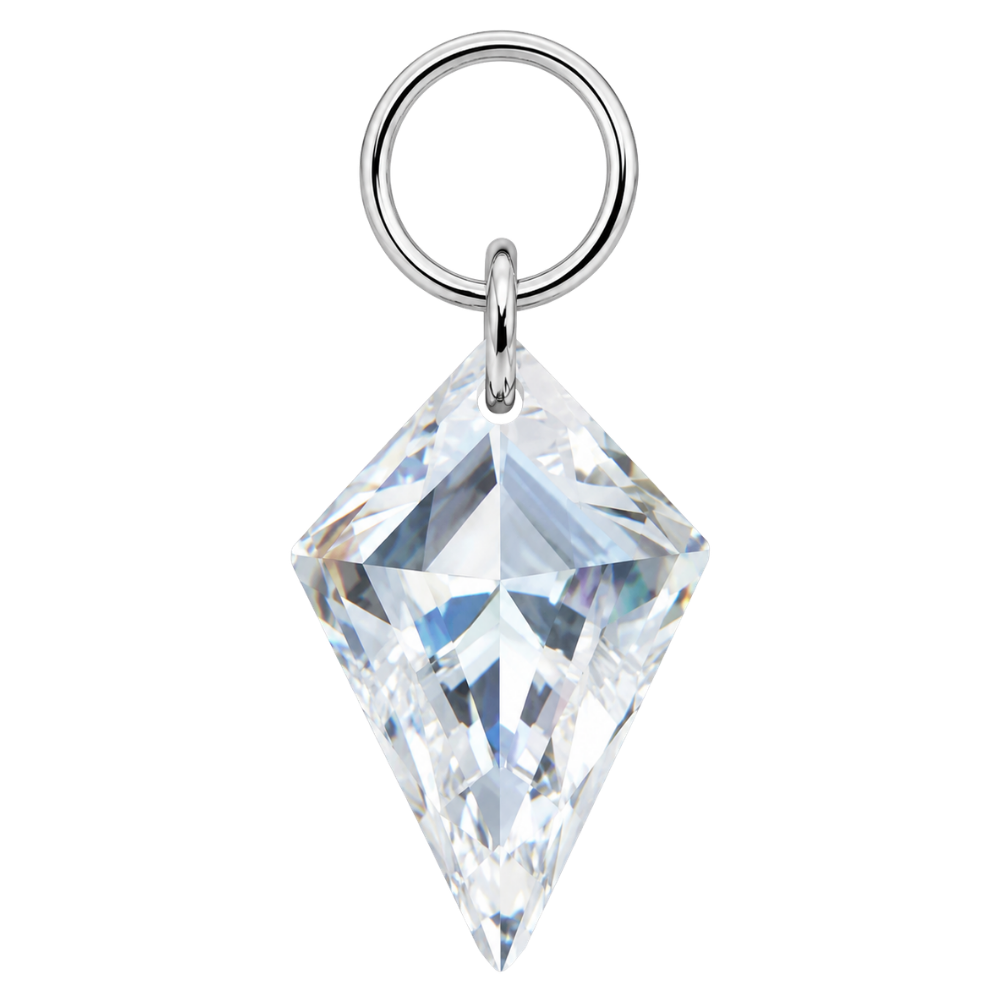 Diamantvormige titanium bedelhanger