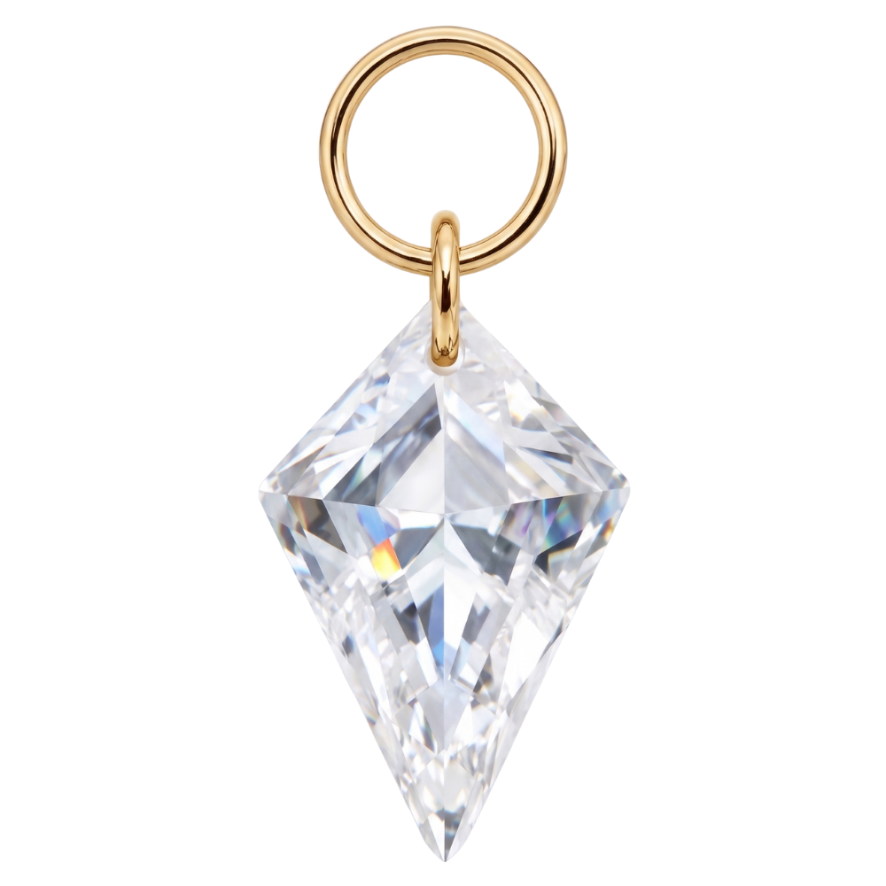 Diamantvormige gouden titanium bedelhanger
