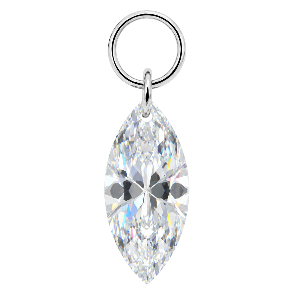Titan-Charm-Anhänger mit Zirkonia in Form einer Markise
