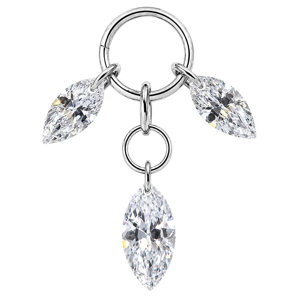 Charm-Anhänger aus Titan mit drei Zirkonias