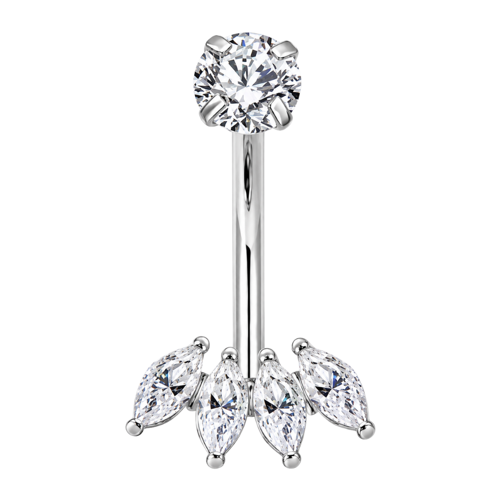 Tytanowy Kolczyk Do Pępka Rząd Cyrkonii