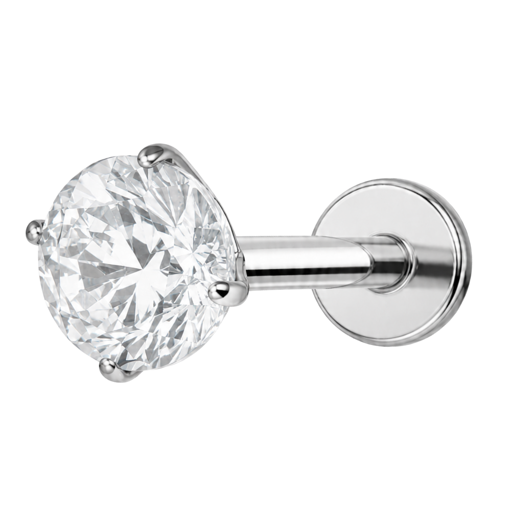 Dekoratives Labret aus Titan – Diamant