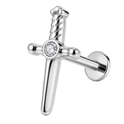Tytanowy Labret Ozdobny Miecz z Cyrkonia