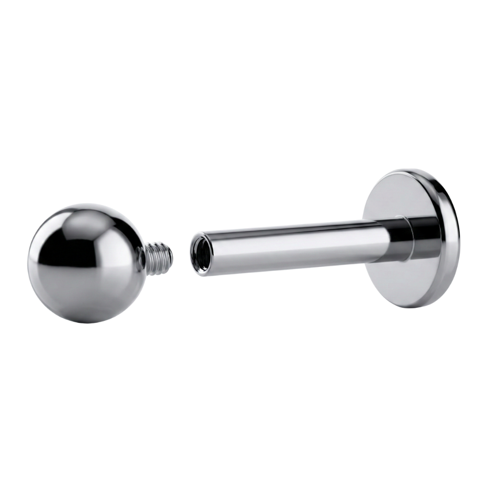 Titanium Labret met bal met interne schroefdraad