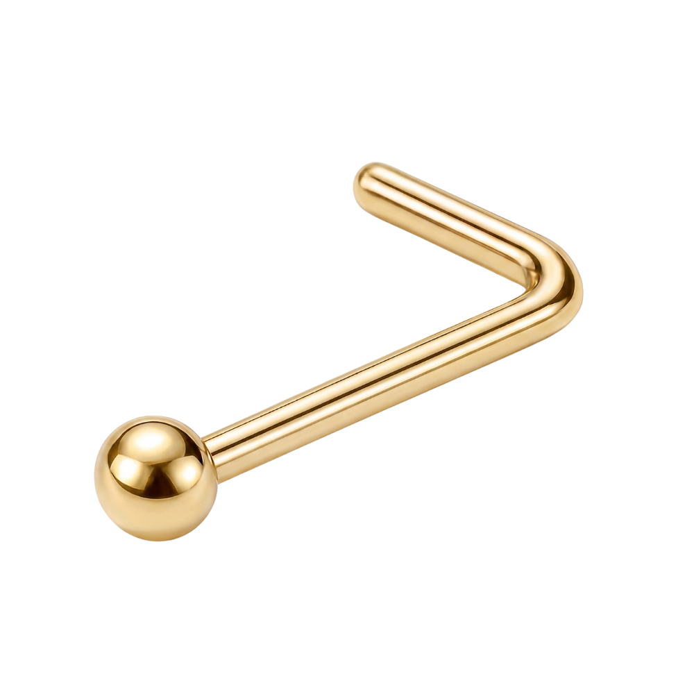 Anneau de nez boule incurvé en titane