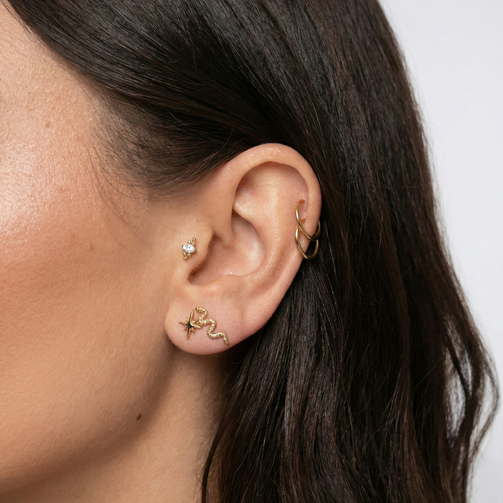 Dekoratives Labret aus Titan - Schlange