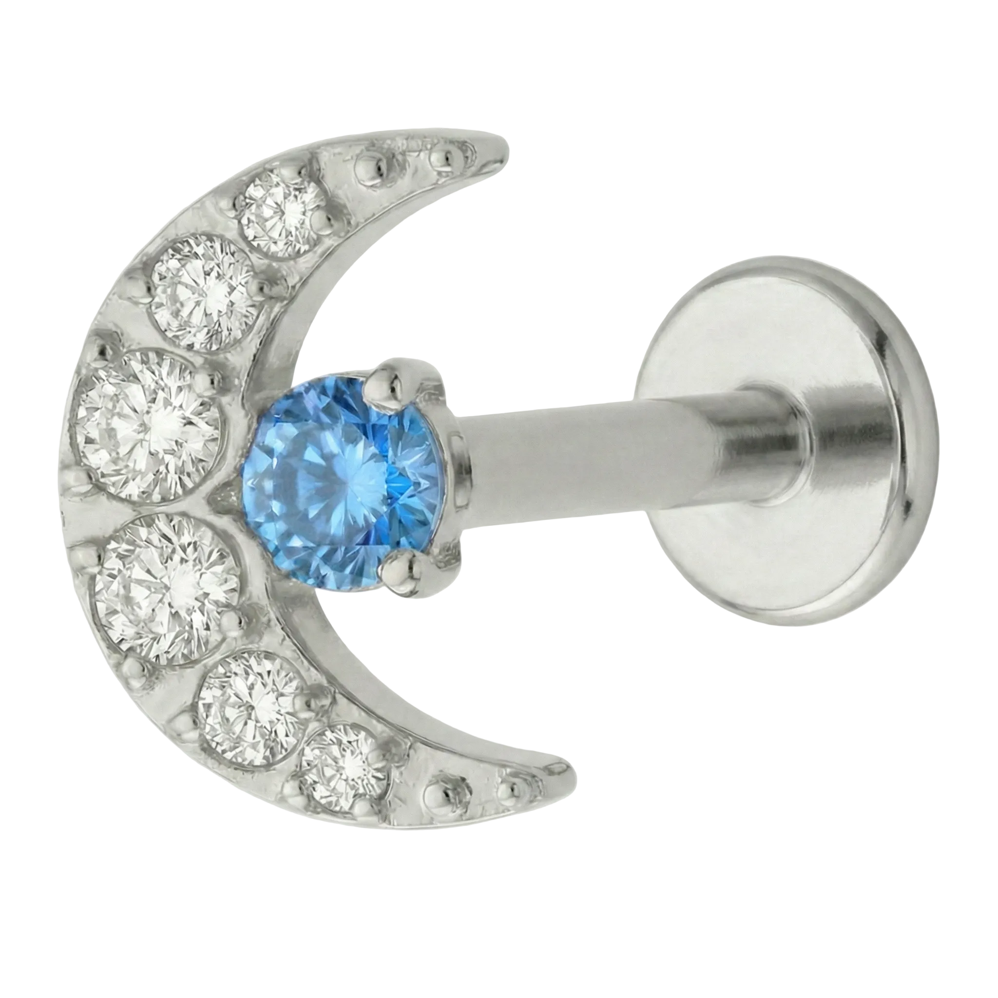 Dekoratives Titan-Labret – Mond mit Zirkonen