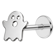 Kolczyk labret tytanowy w kolorze srebrnym z motywem ducha