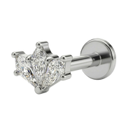 labret en titane avec une rangée de zircons