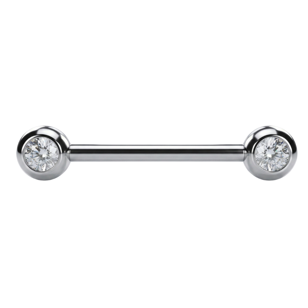 Piercing de téton en titane - Zircons