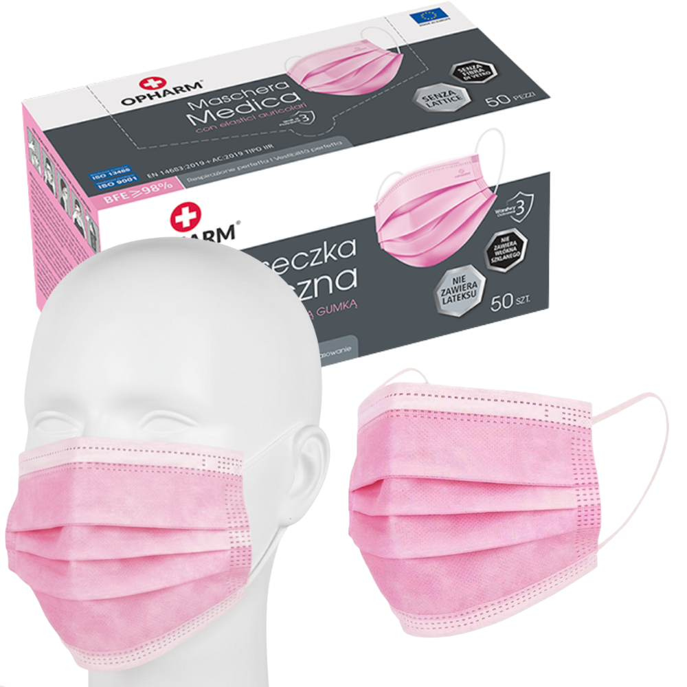 Wegwerp Chirurgische Maskers Roze - 50 stuks