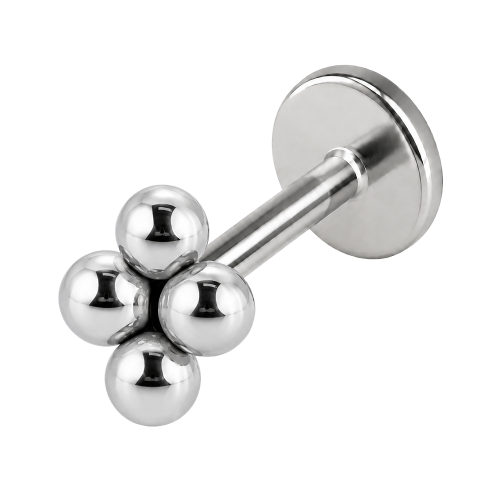Labret Décoratif en Titane - Quatre Boules