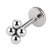 Labret Décoratif en Titane - Quatre Boules