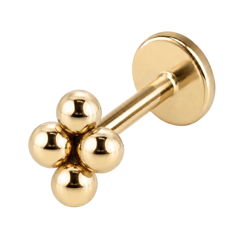 Labret Décoratif en Titane - Quatre Boules